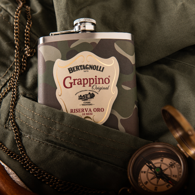 Grappino® Original Riserva Oro 18 Mesi Camouflage Flask x1